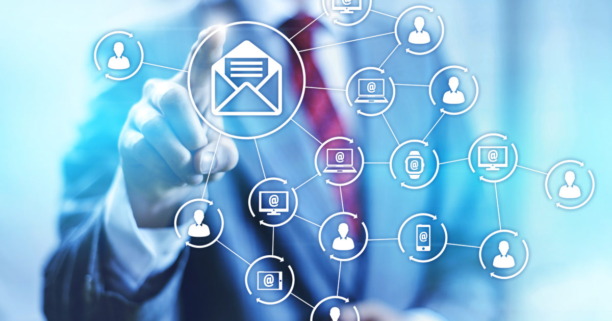 Email marketing business concept connectivity illustration